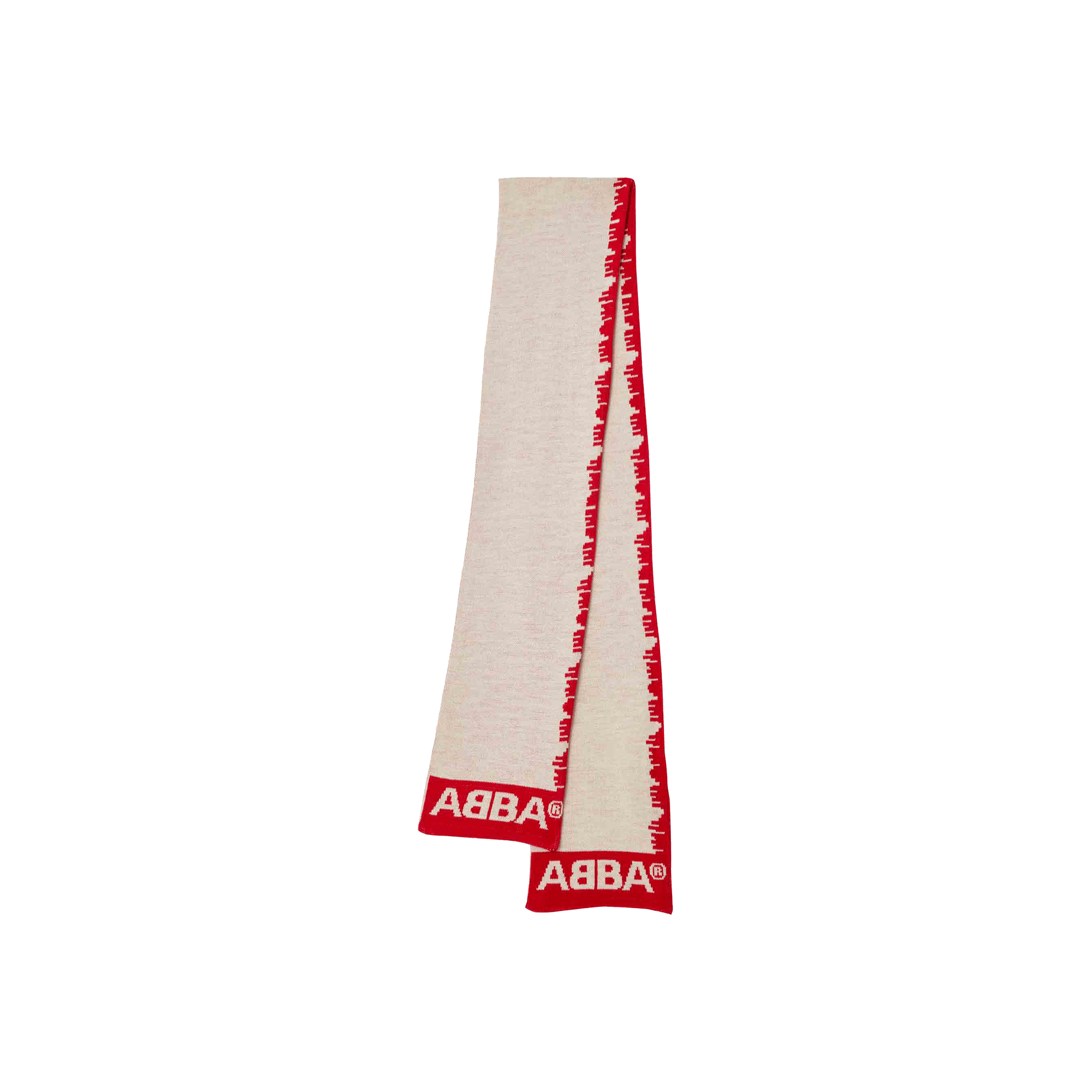 ABBA knitted scarf red